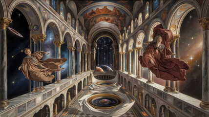 An artwork inspired by the great masters of the Renaissance, blending classical elegance with a contemporary twist.