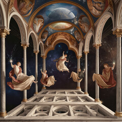 An artwork inspired by the great masters of the Renaissance, blending classical elegance with a contemporary twist.