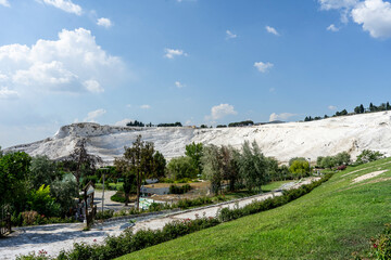 Pamukkale lime springs are the most famous tourist destination in Turkiye.