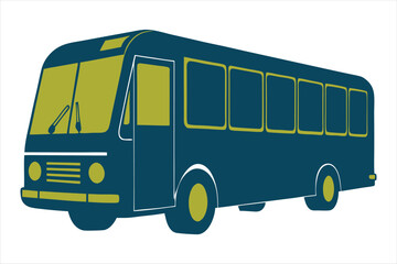 Public bus silhouette vector illustrations