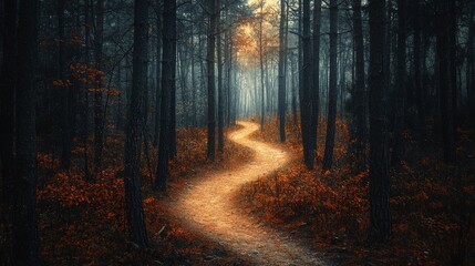 A forest where a positive mindset is the clear path, winding through trees of doubt but always leading forward