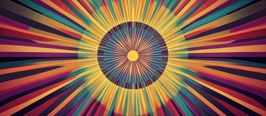 Abstract geometric element with concentric radial design radiating outward in a visually striking manner