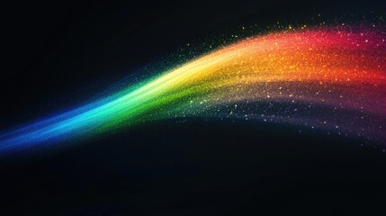 Obraz premium Abstract photography featuring a rainbow against a black background showcasing a unique and surreal dispersion of light ideal for banners panels and desktop design