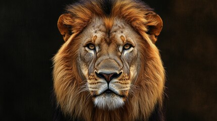 Obraz premium A Majestic Lion With a Powerful Gaze and a Luxurious Mane