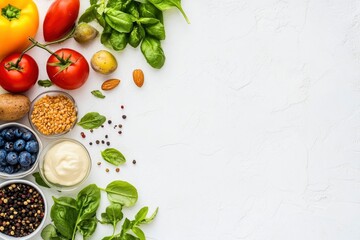 Healthy food background with generative ai