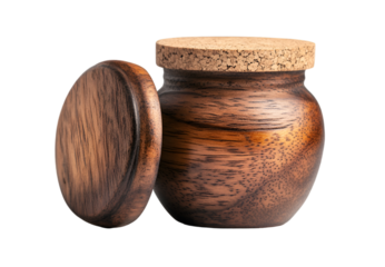 a wooden container with cork lid

