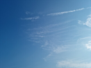 
The afternoon sky with feathery clouds