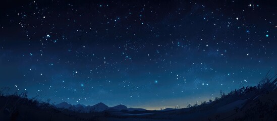 Stellar night sky with twinkling stars and celestial beauty showcasing the wonder of the universe and the enchanting allure of a clear sky at nighttime