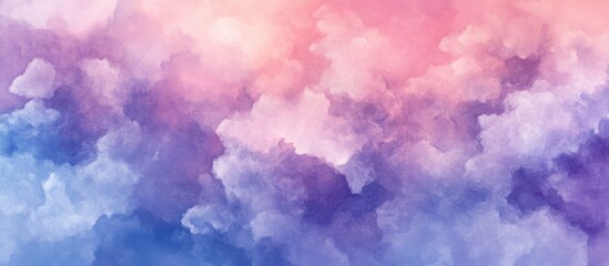 Marbled texture of diffused smoky clouds in violet pink and blue hues