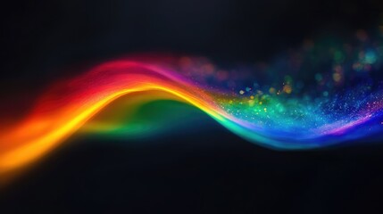 Photography of a rainbow set against a black backdrop Abstract web design featuring unique and surreal elements Light dispersion creates an intriguing visual experience
