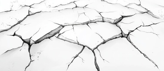 2d design featuring cracks on a white background Linear art style emphasized through intricate detailing