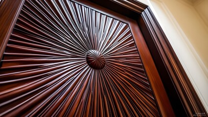 Detail of Sunburst Pattern on Wood Doors