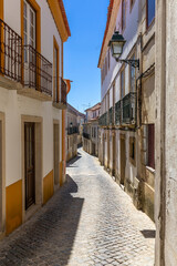 Empty antique street in Abrantes Portugal