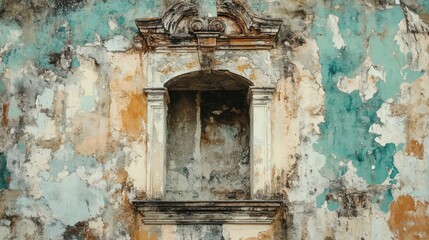 A Weathered Window in an Old Building