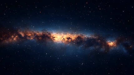 Milky Way galaxy on a black background, featuring cosmic dust, stars, and nebulae in a high-resolution astrophotography scene with an ethereal glow and cosmic energy.