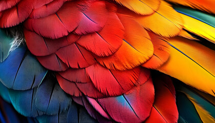 Fototapeta premium close up of vibrant avian feathers generative ai