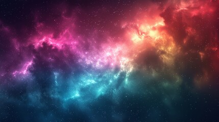 Fototapeta premium Cosmic Cloudscape A Vibrant Tapestry of Interstellar Dust, Nebulae, and Colorful Star Birth