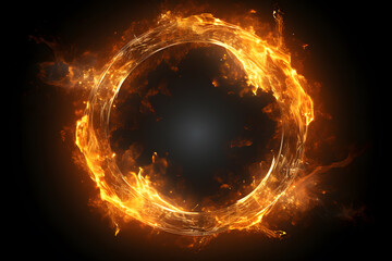 Fototapeta premium Realistic Ring of fire isolated on a black background