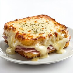 Decadent Croque Monsieur Sandwich with Melted Cheese