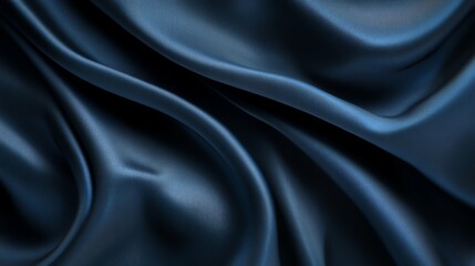 Obraz premium Close-up of smooth, blue satin fabric.