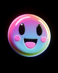 Obraz premium Kawaii rectangular square cute emoji face icon isolated on black background 