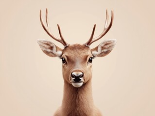 Realistic Reindeer Portrait for Holiday Themes