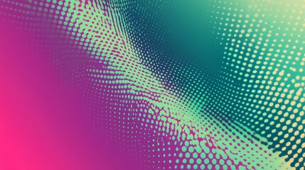 Obraz premium Abstract background with a gradient of pink, green, and blue with a pattern of dots.