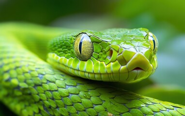 Fototapeta premium Green Wooden Snake 