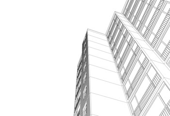 Fototapeta premium Architectural drawing vector 3d illustration