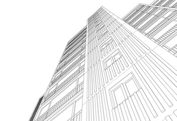 Fototapeta premium Architectural drawing vector 3d illustration