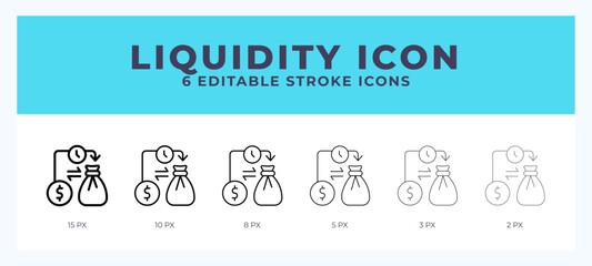 Liquidity vector icon. With different stroke vector illustration.