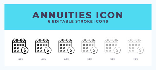 Annuities icon with different stroke. Vector illustration.