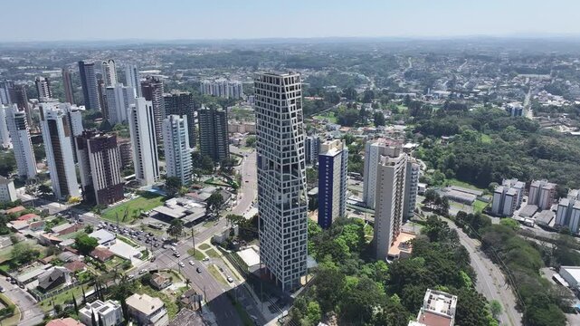 Curitiba Parana. Curitiba Skyline At Curitiba In Parana Brazil. Highrise Building Scenery. Downtown City. Cityscape Background. Curitiba Skyline At Curitiba In Parana Brazil. Touristic Neighborhood.