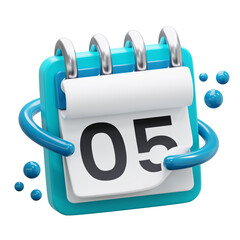 calendar day 5 3d icon illustration