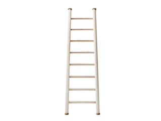 a white ladder with a white background