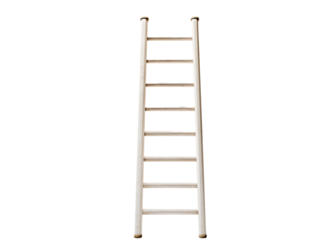 a white ladder with a white background
