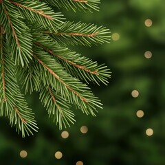 Obraz premium Christmas Tree Branch with Lights Background