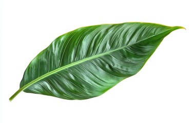 Obraz premium Leaf of a tropical plant isolated stock photo on white background 