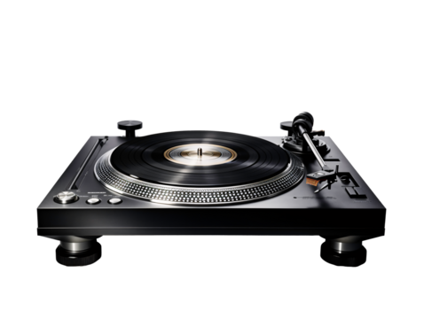 a record player with a record on it