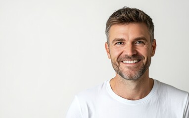 Fototapeta premium man smile isolated stock photo on white background