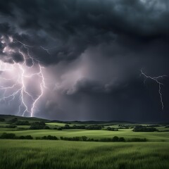 a storm with a beautiful nature scenery