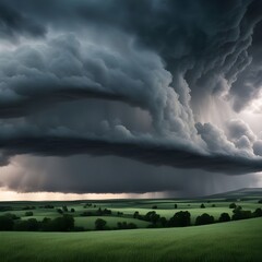 Fototapeta premium a storm with a beautiful nature scenery