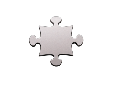a grey puzzle piece on a white background - Powered by Adobe