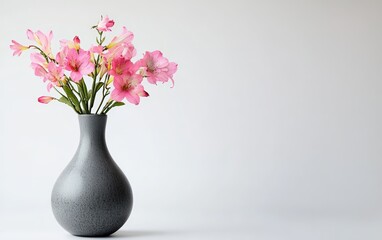 modern flower vase isolated stock photo on white background