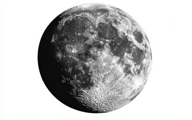 Naklejka premium moon isolated stock photo on white background