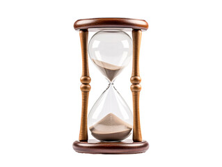 a sand clock with wooden legs