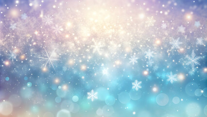Obraz premium Shimmering falling snow on a pastel pearlescent background with a soft texture, Snow, shimmer, falling, pastel, pearlescent