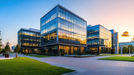 Low rise office complex building office building architecture.