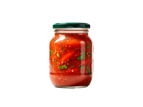 a jar of red sauce