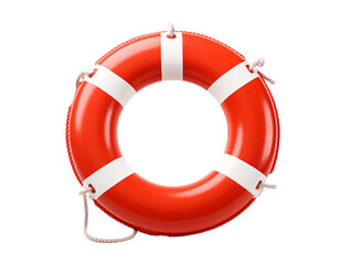a red and white life preserver